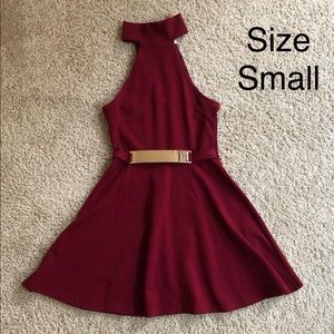 Red cocktail skater dress